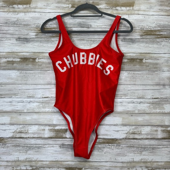 Chubbies Women’s Red One Piece Swimsuit size Small - Picture 1 of 7
